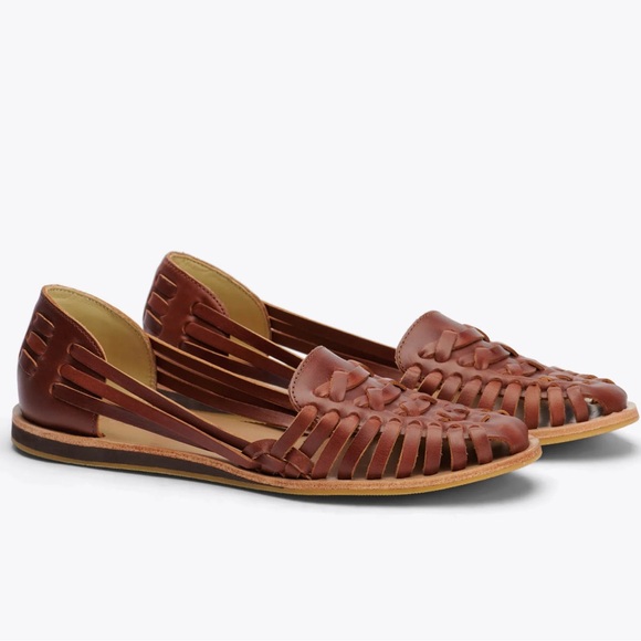 SOLD NEW NISOLO Womens Huarache Leather Sandals In Brandy $138 MSRP - Picture 2 of 13